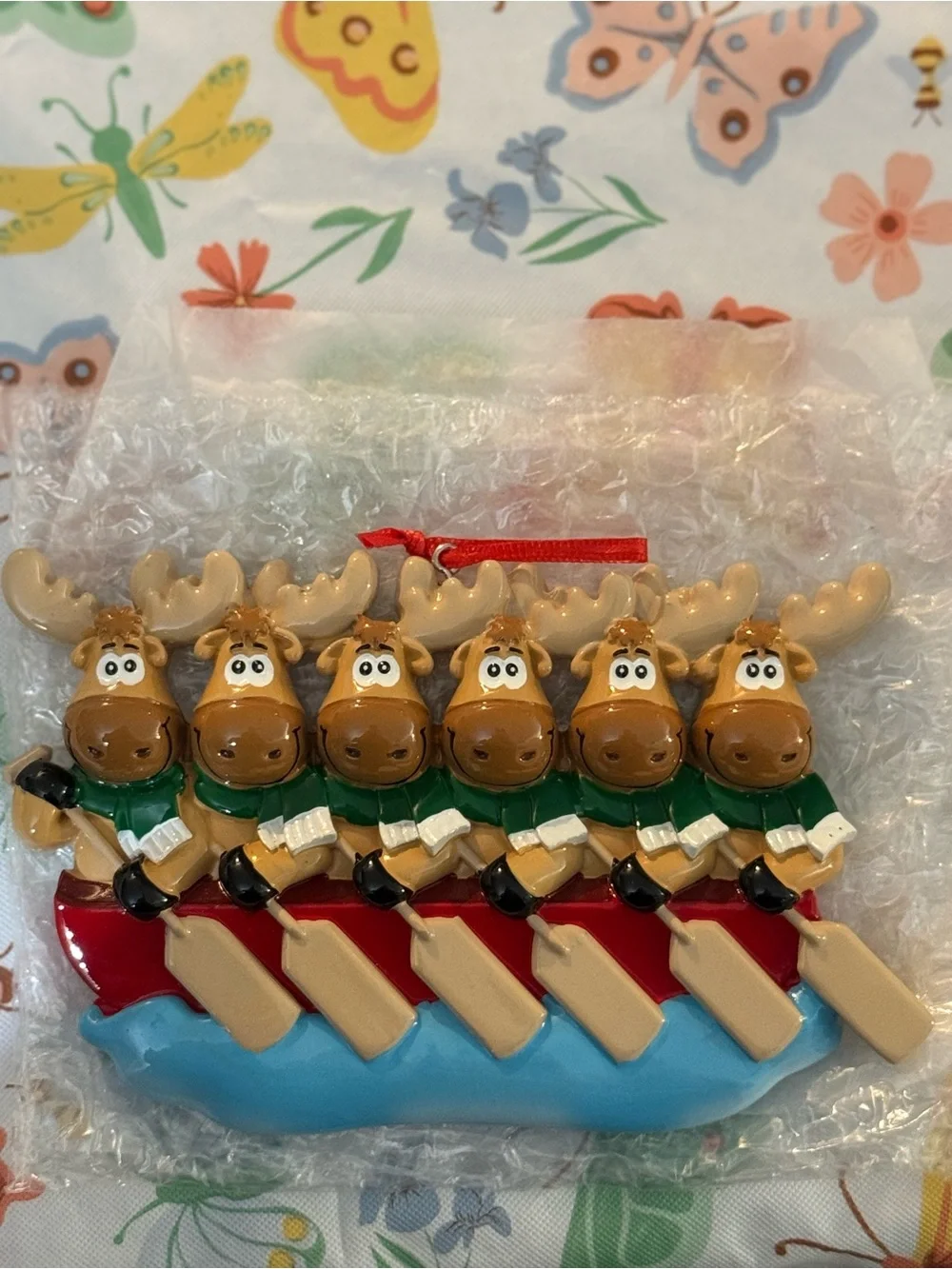 Moose Family of 6 Ornament - Multicolor